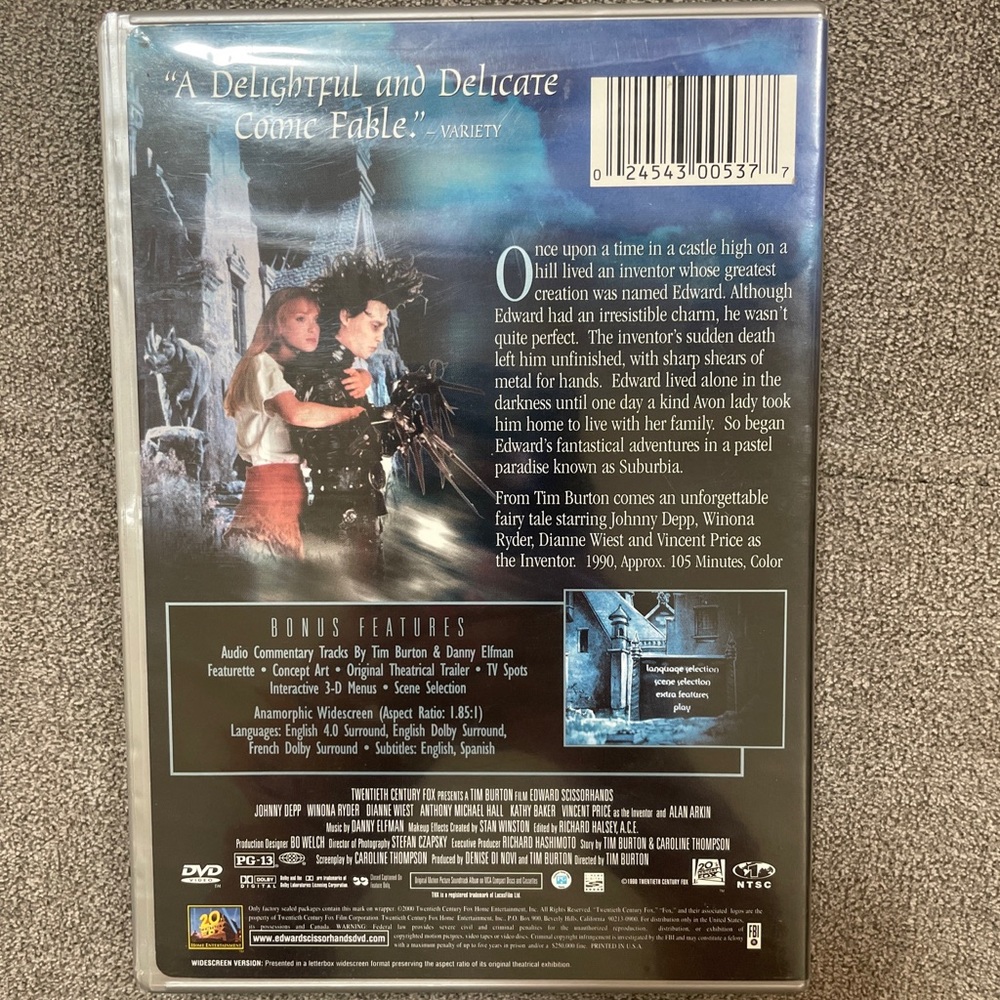 Edward Scissorhands DVD - Picture 3 of 3